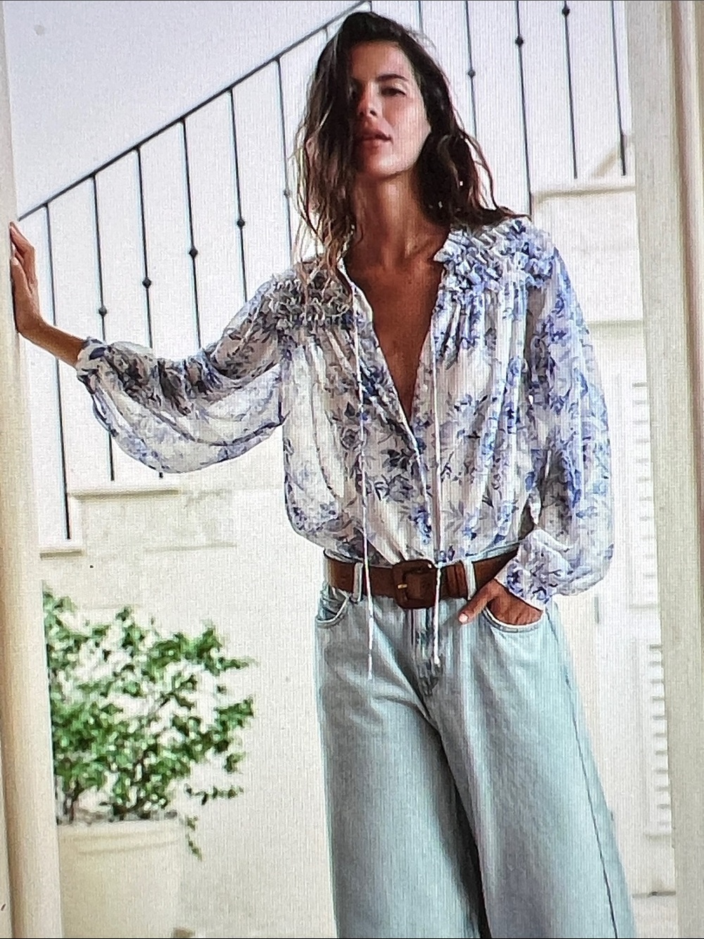 Zara Floral Print Blouse
